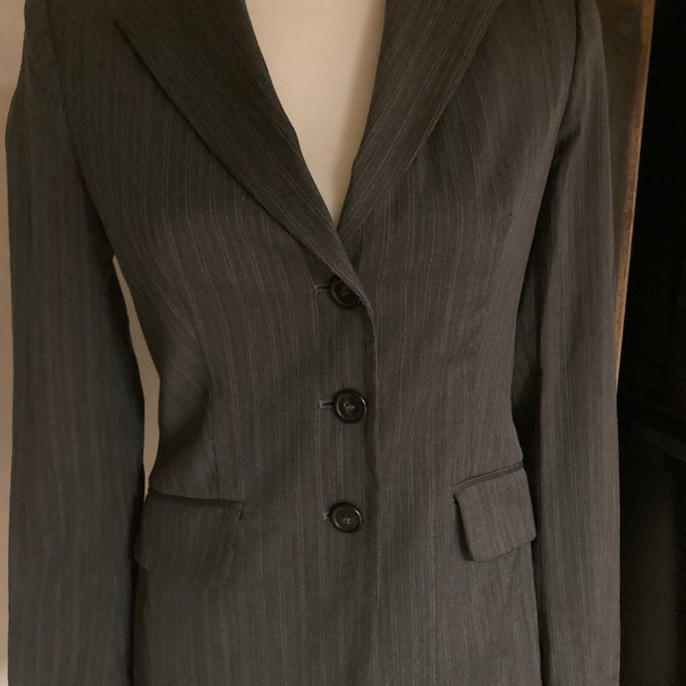 Woman’s Gray Blazer with Blue Pinstripe (401)